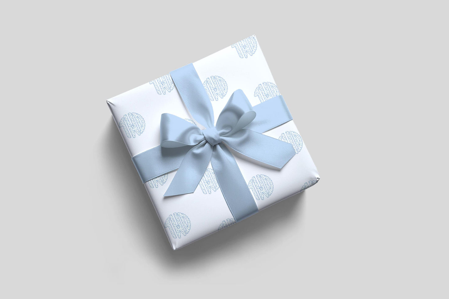 Custom Blue Monogram Wrapping Paper