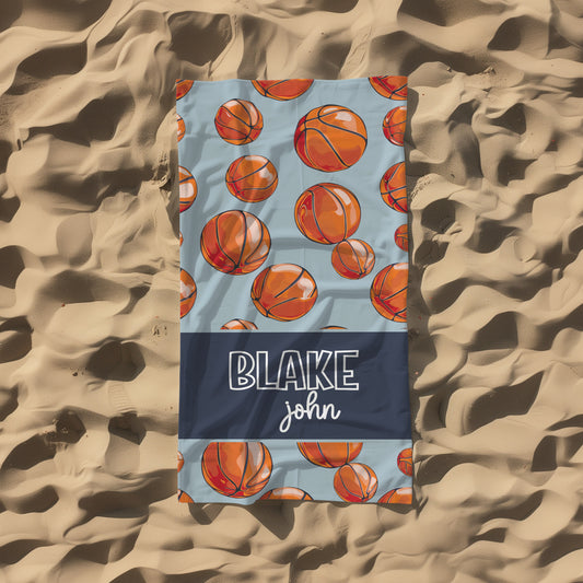 Personalized Basketball Beach Towel