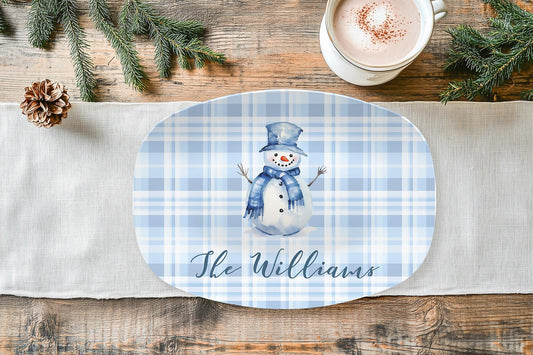Personalized Snowman Christmas Platter