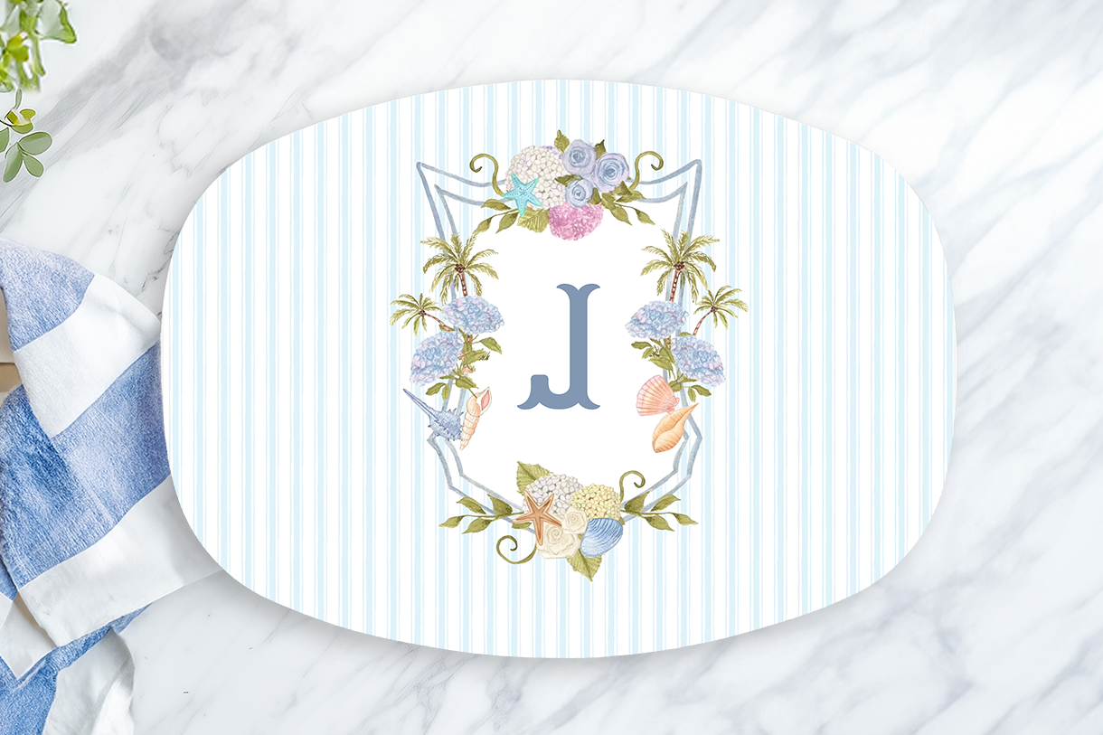 Personalized Coastal Monogram Platter
