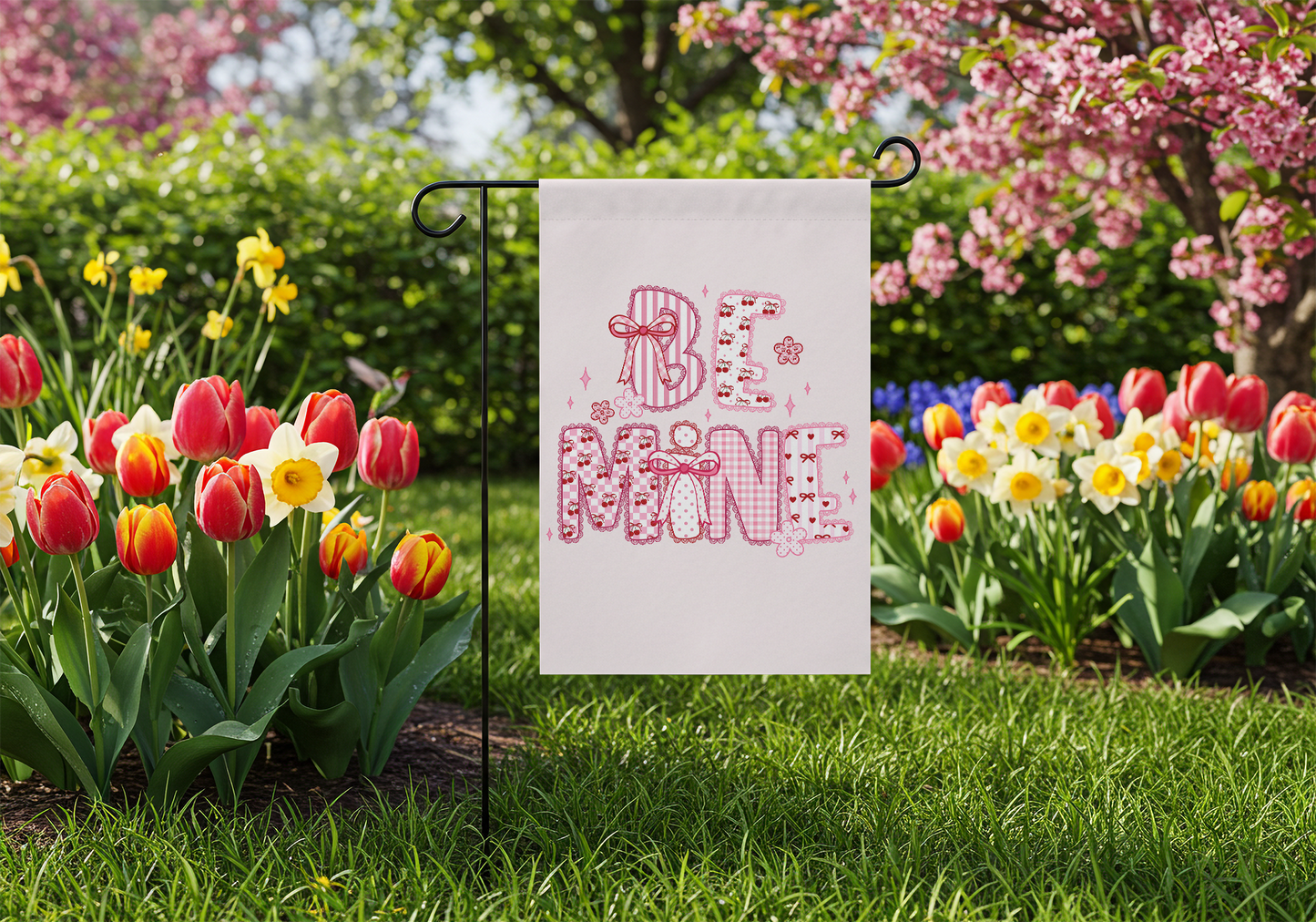 Be Mine Valentine Coquette Garden Flag