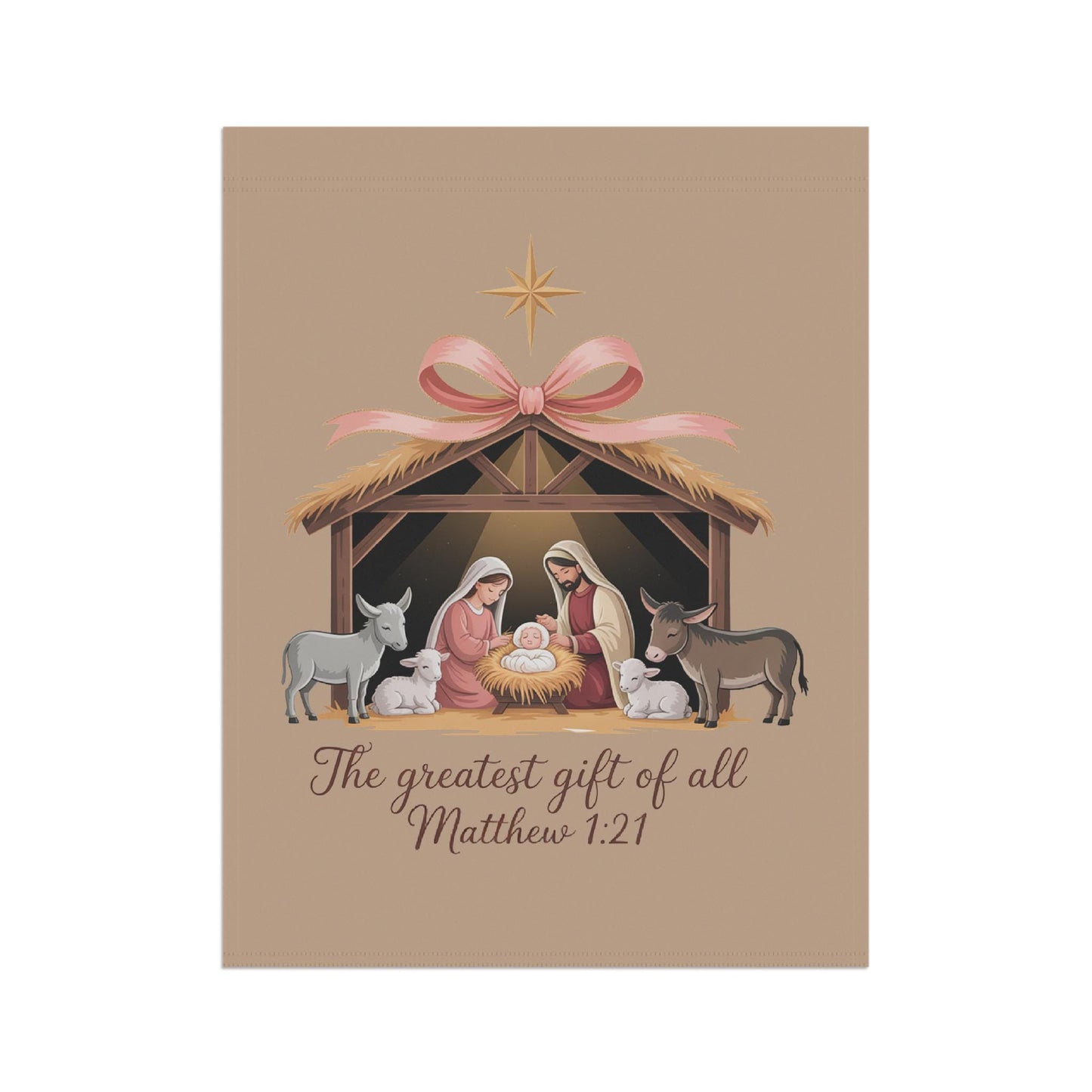 Nativity Garden Flag "The Greatest Gift of All"