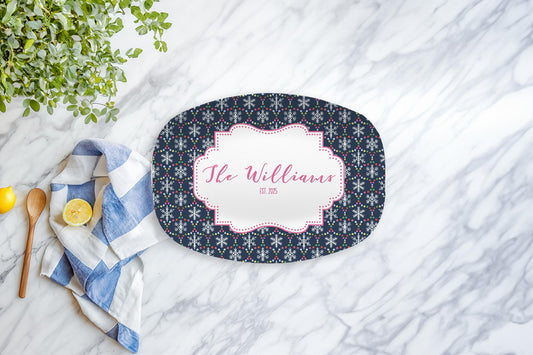 Snowflake & Gumdrop Personalized Platter