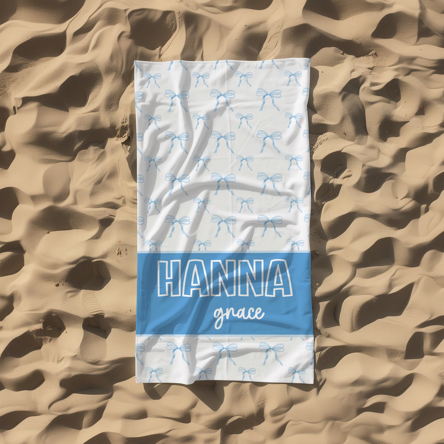 Personalized Coquette Bow Beach Towel