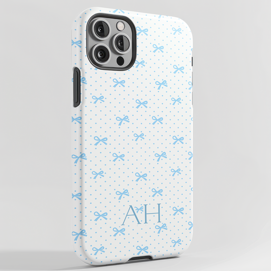 Personalized Coquette Blue Bow Phone Case