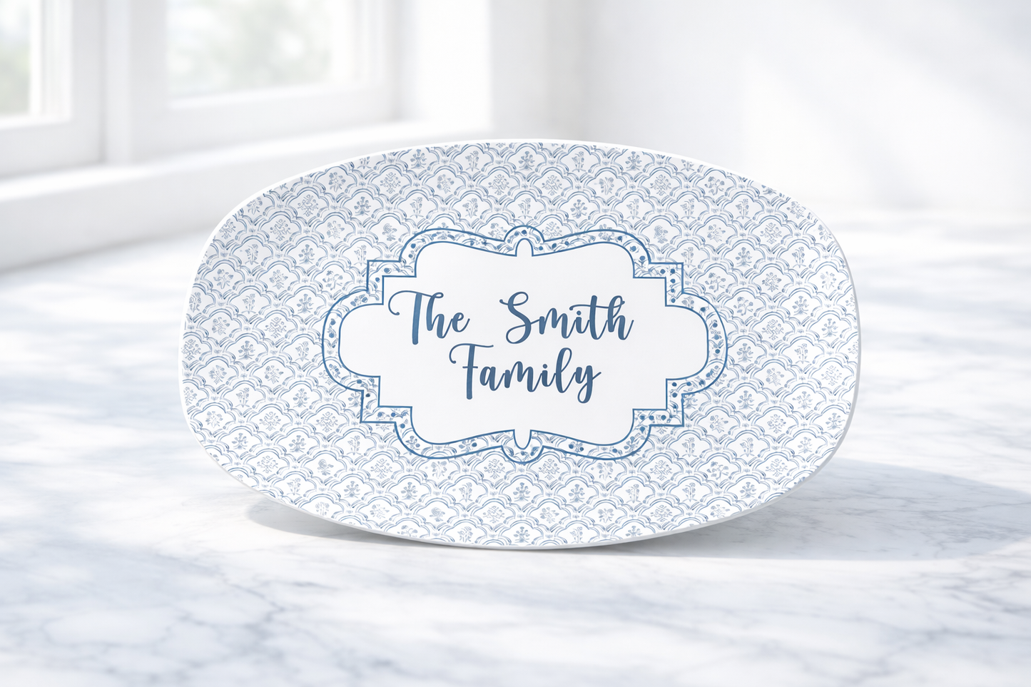 Personalized Blue Chinoiserie Platter