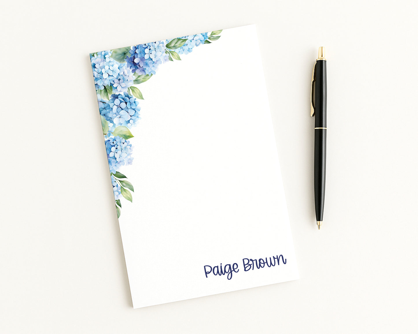 Personalized Hydrangea Notepad