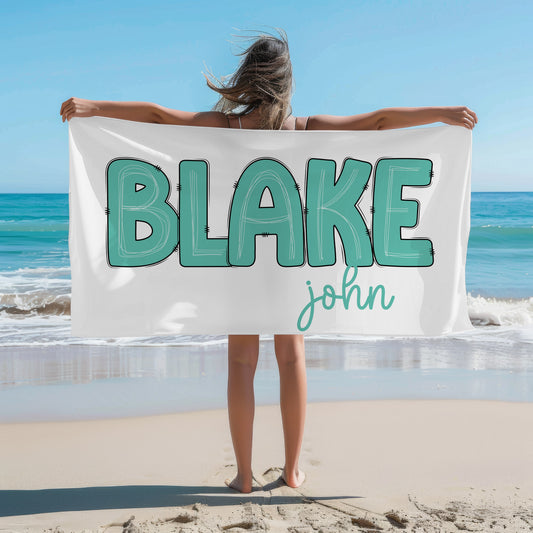 Personalized Name Beach Towel Scribbled