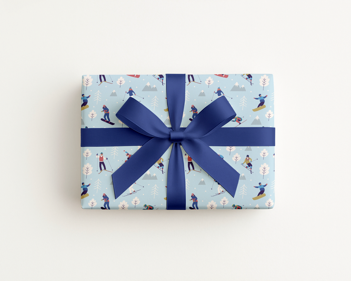 Blue Skiing Wrapping Paper