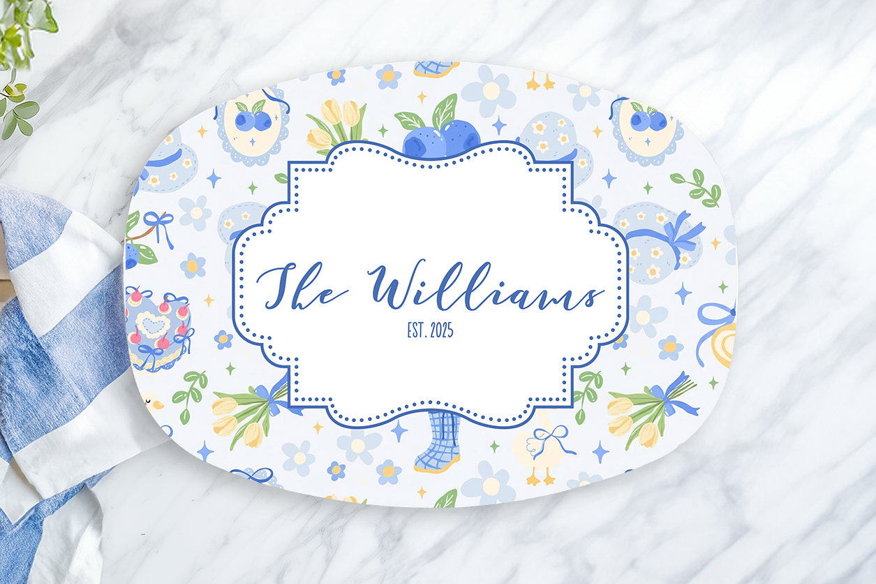Personalized Blueberry Serving Platter