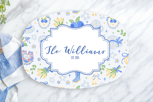 Personalized Blueberry Serving Platter