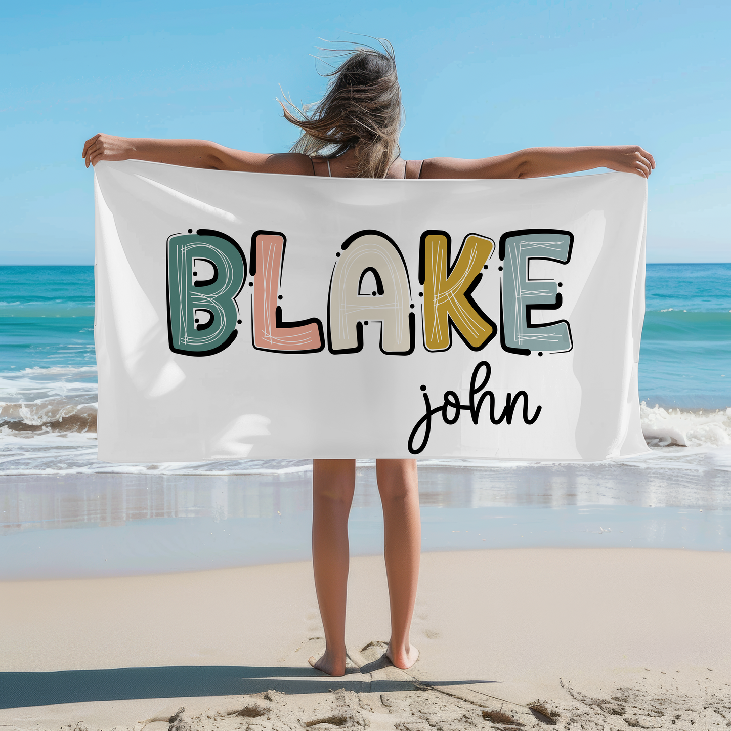 Personalized Beach Towel Boho
