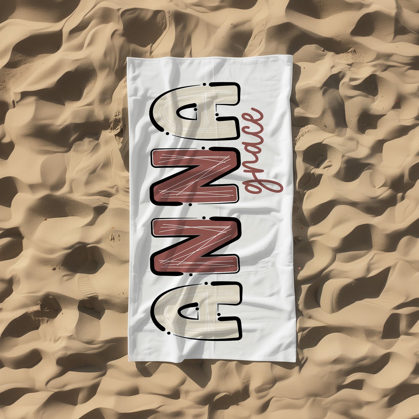 Personalized Boho Beach Towel