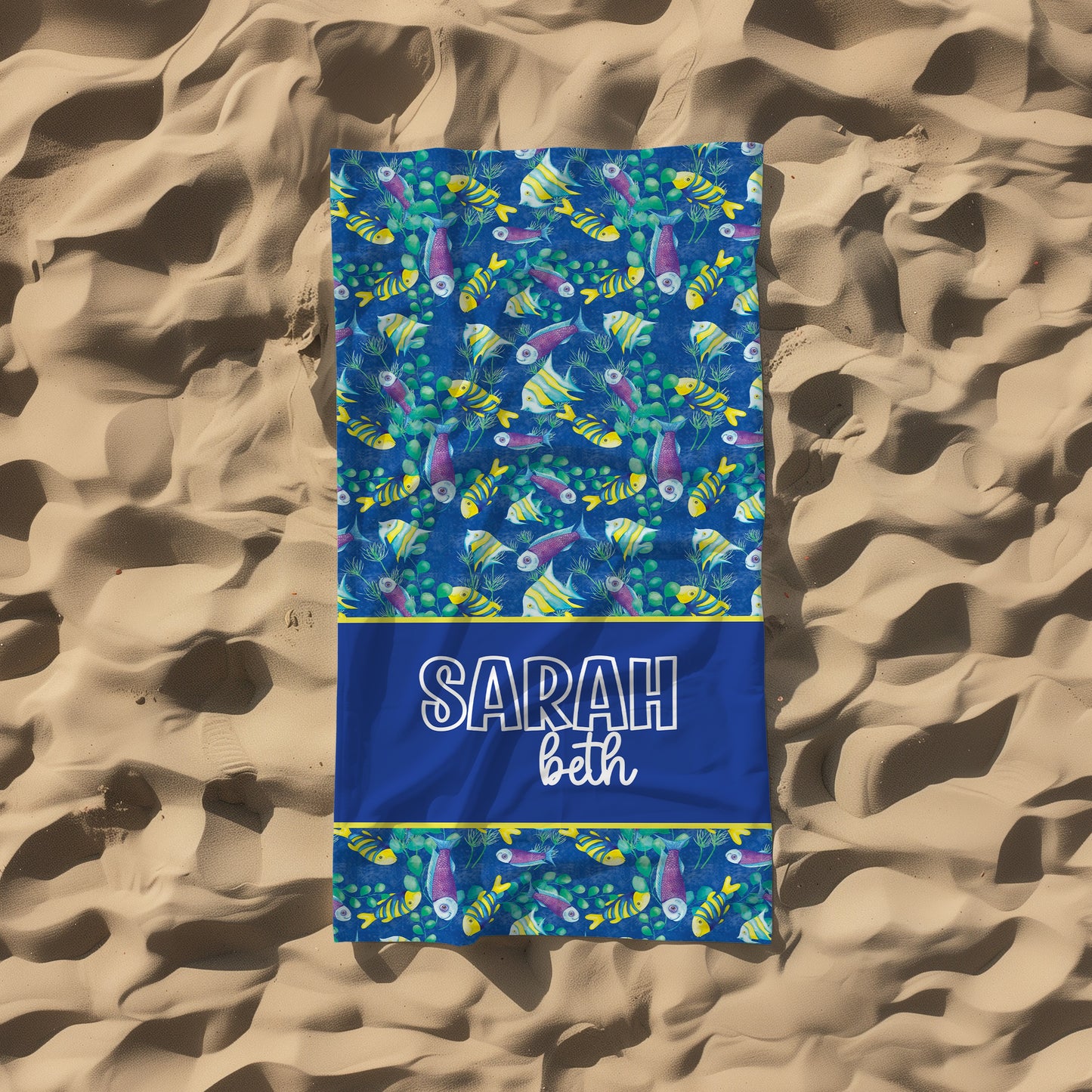 Personalized Fish Beach Towel