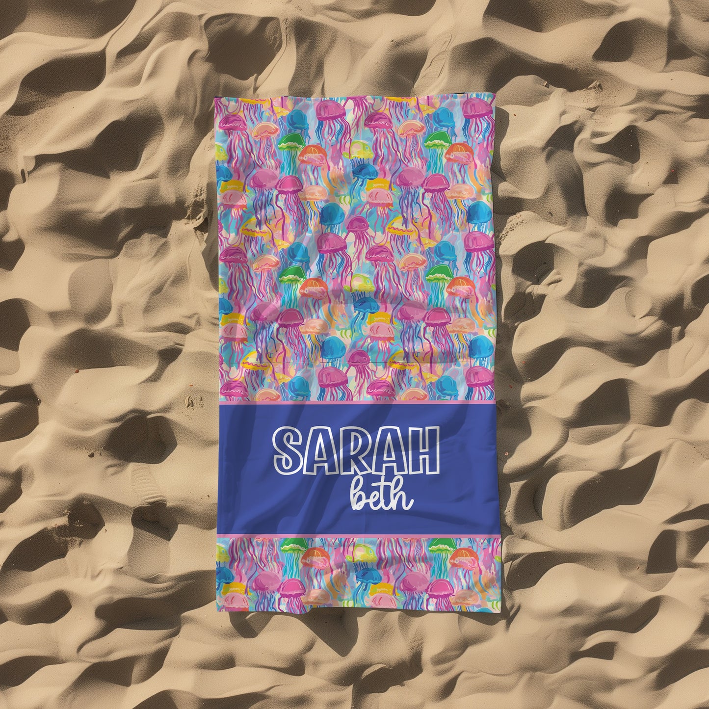Personalized Jellyfish Beach Towel