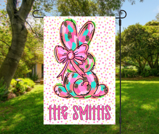 Personalized Easter Bunny Garden Flag