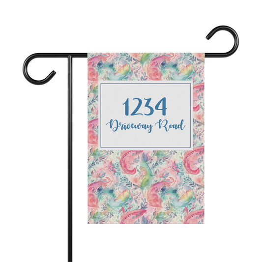 Paisley House Number Garden Flag