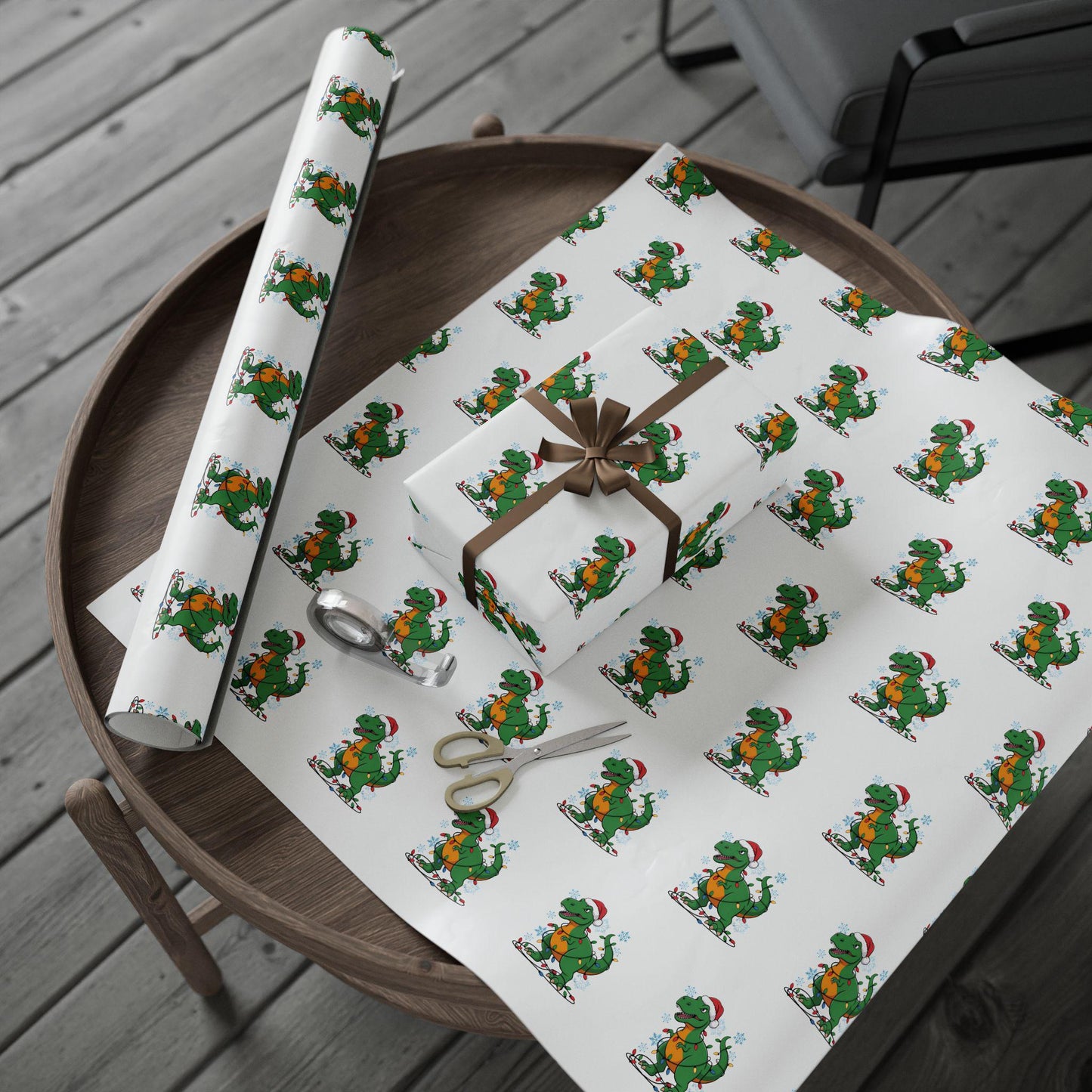 Christmas Dinosaur Wrapping Paper