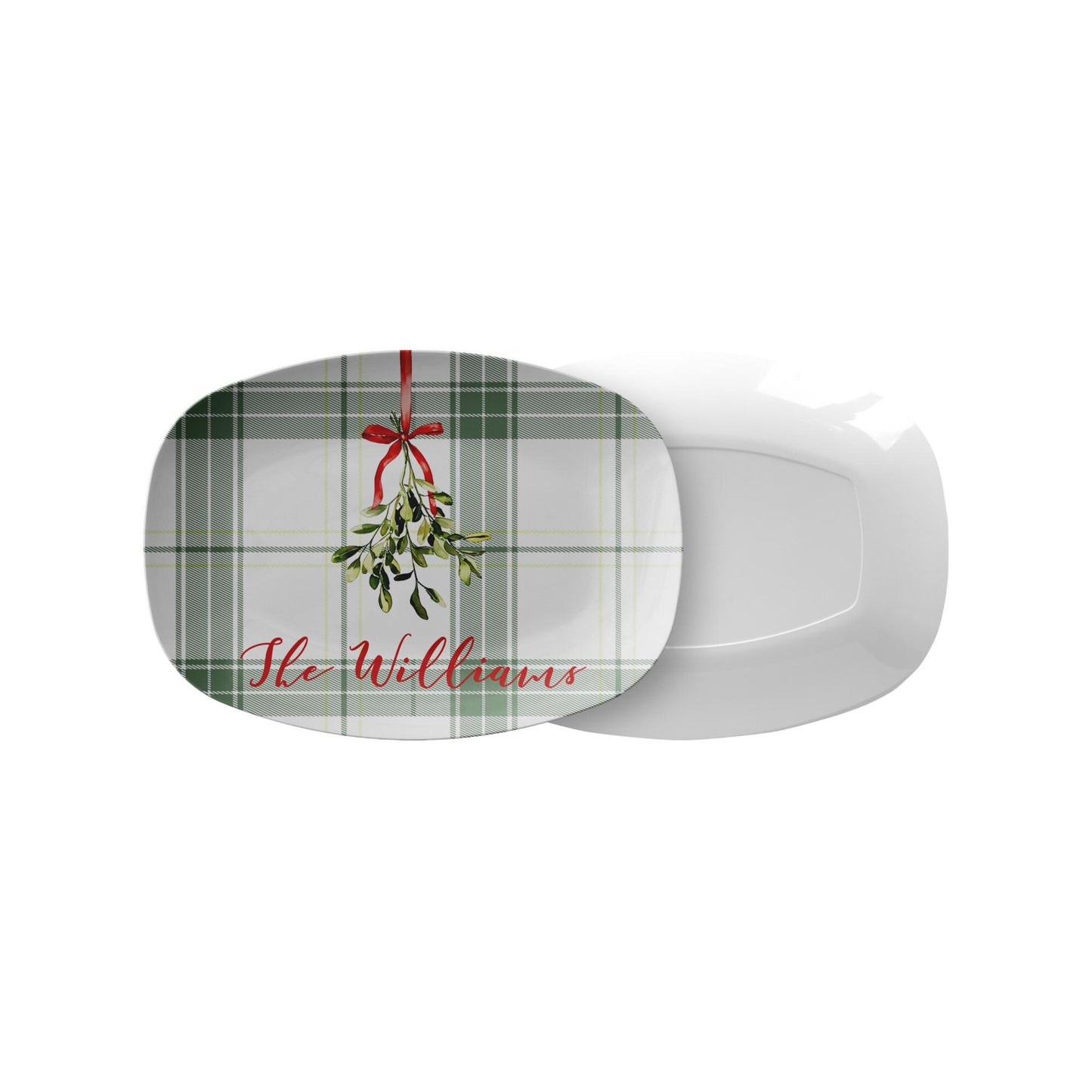 Personalized Christmas Mistletoe Platter