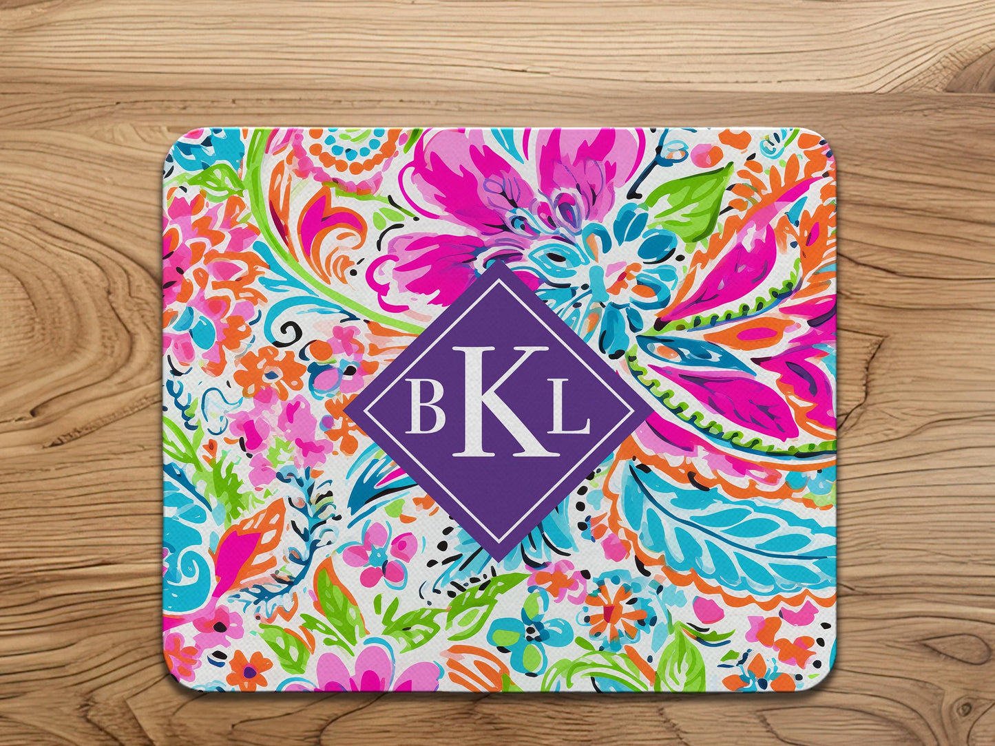 Personalized Floral Mouse Pad