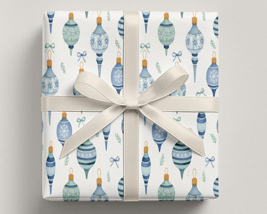 Blue Vintage Ornament Wrapping Paper