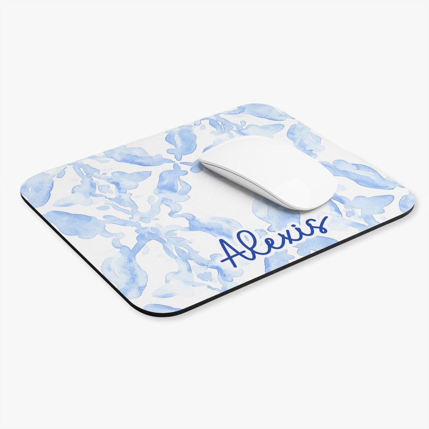 Personalized Watercolor Damask Mouse Pad