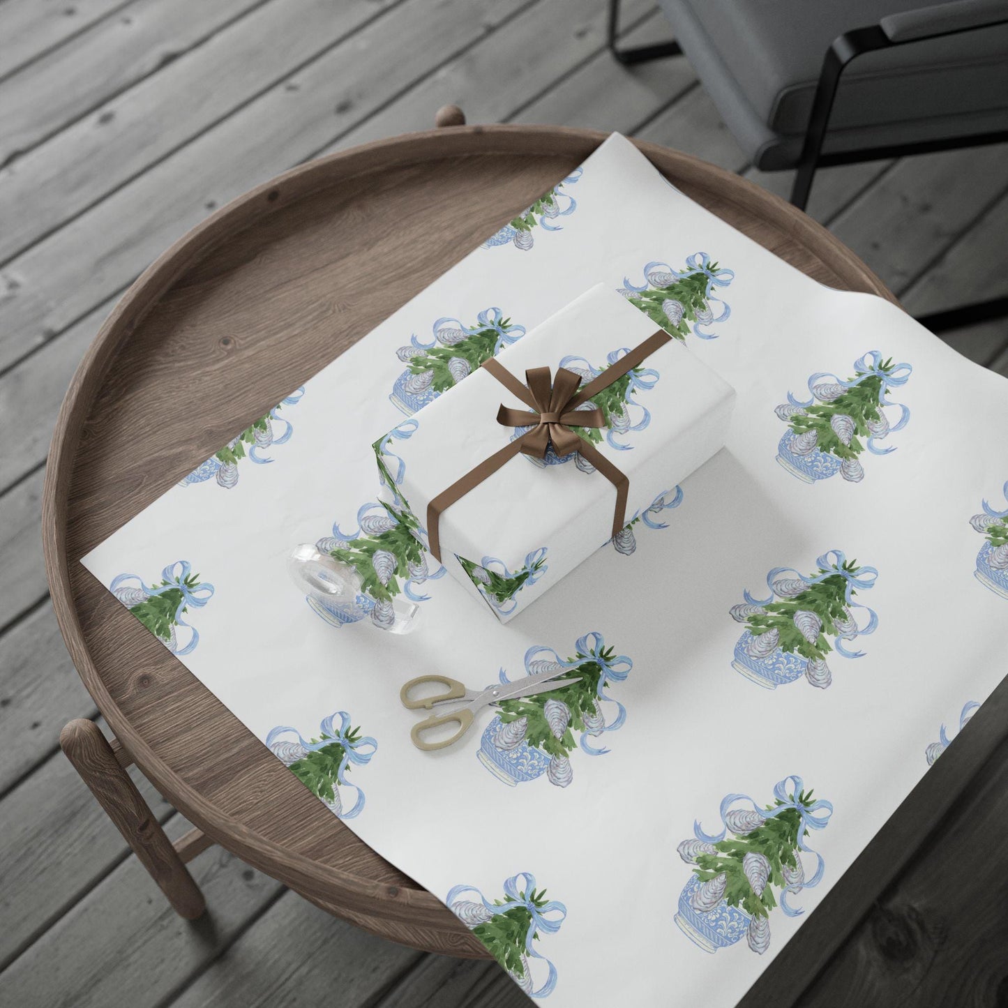 Oyster Shell Christmas Wrapping Paper