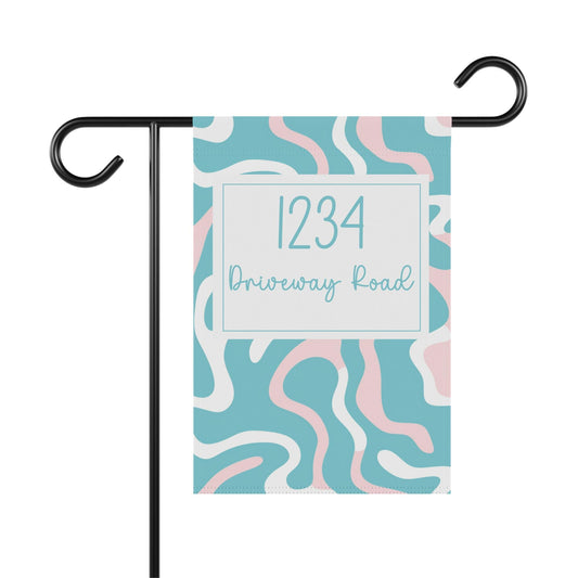 Modern Abstract House Number Garden Flag