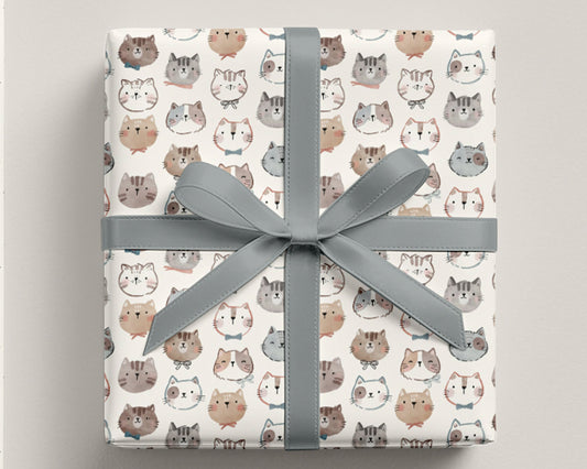 Watercolor Cats Wrapping Paper