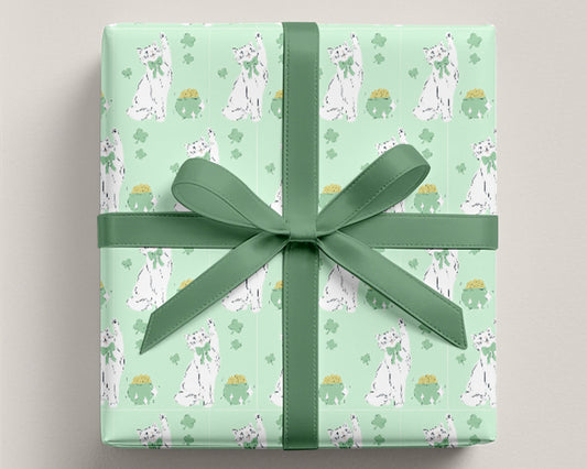 St. Patricks Day Cat Gift Wrap