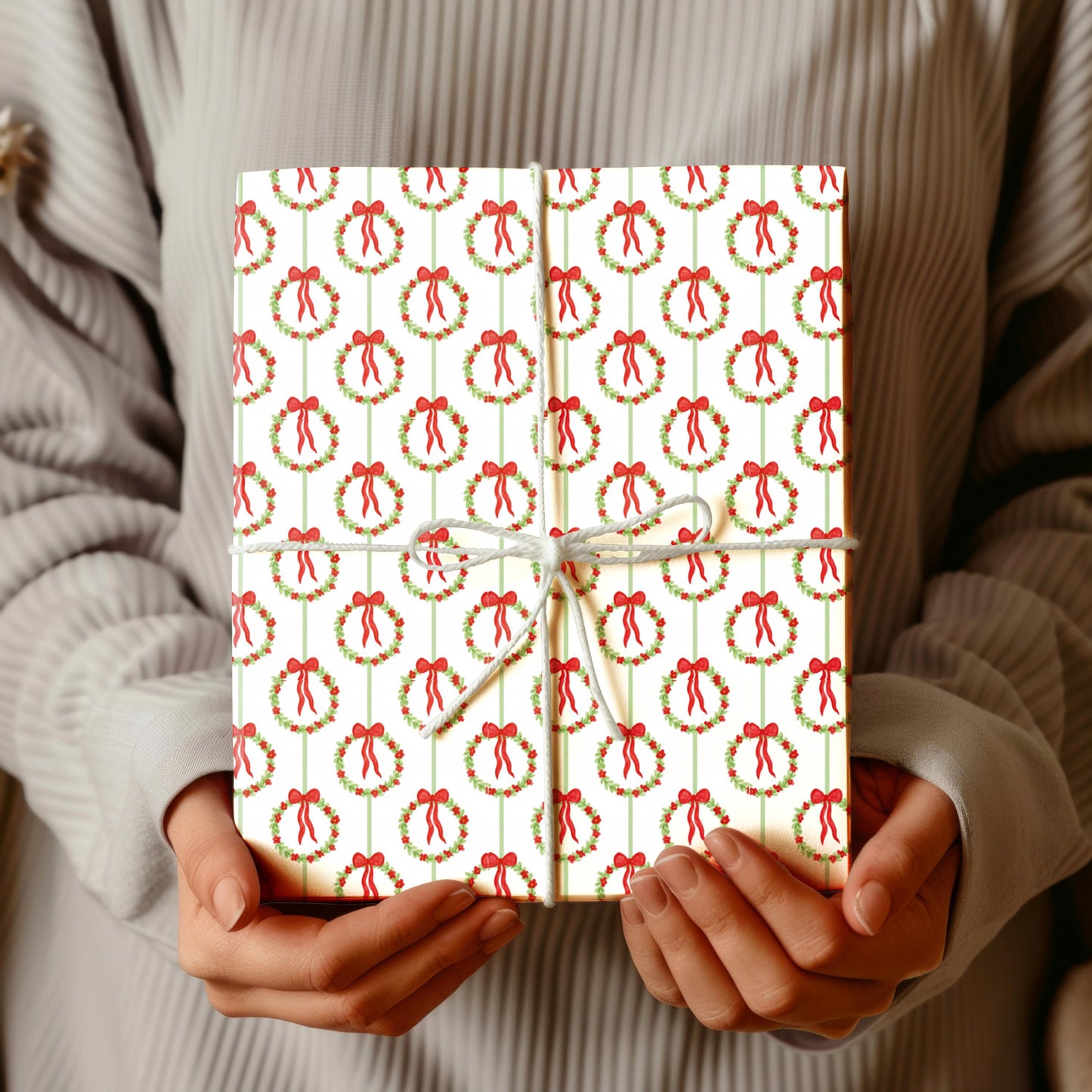 Christmas Wreath Wrapping Paper