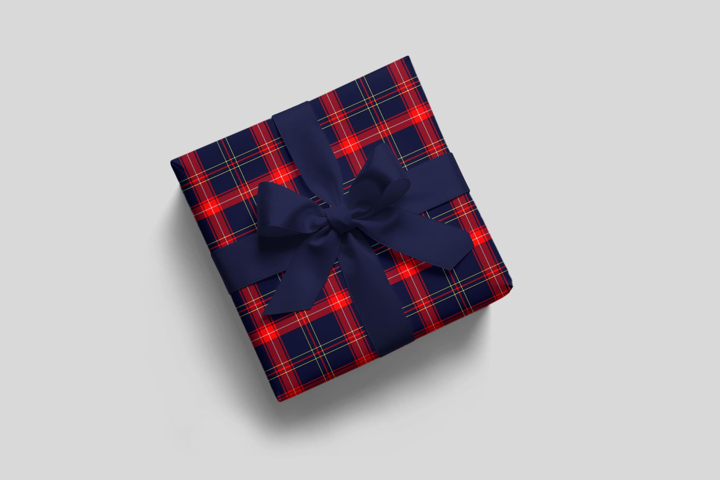 Classic Navy & Red Tartan Gift Wrap