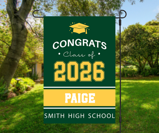 Personalized Class of 2026 Graduation Garden Flag