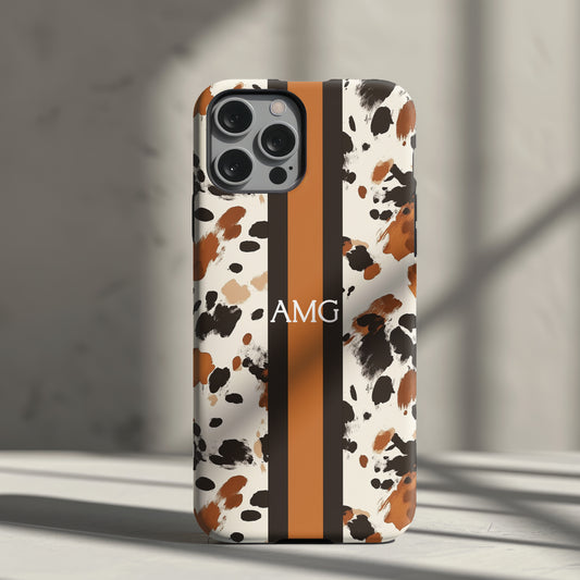 Cowhide Monogram Phone Case