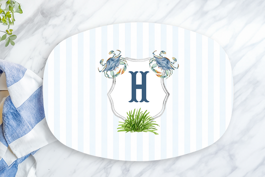 Personalized Crab Monogram Platter