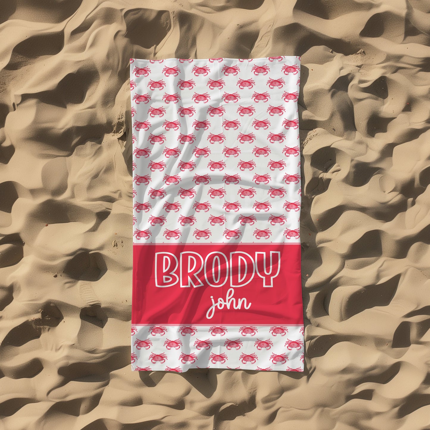 Personalized Crab Beach Towel