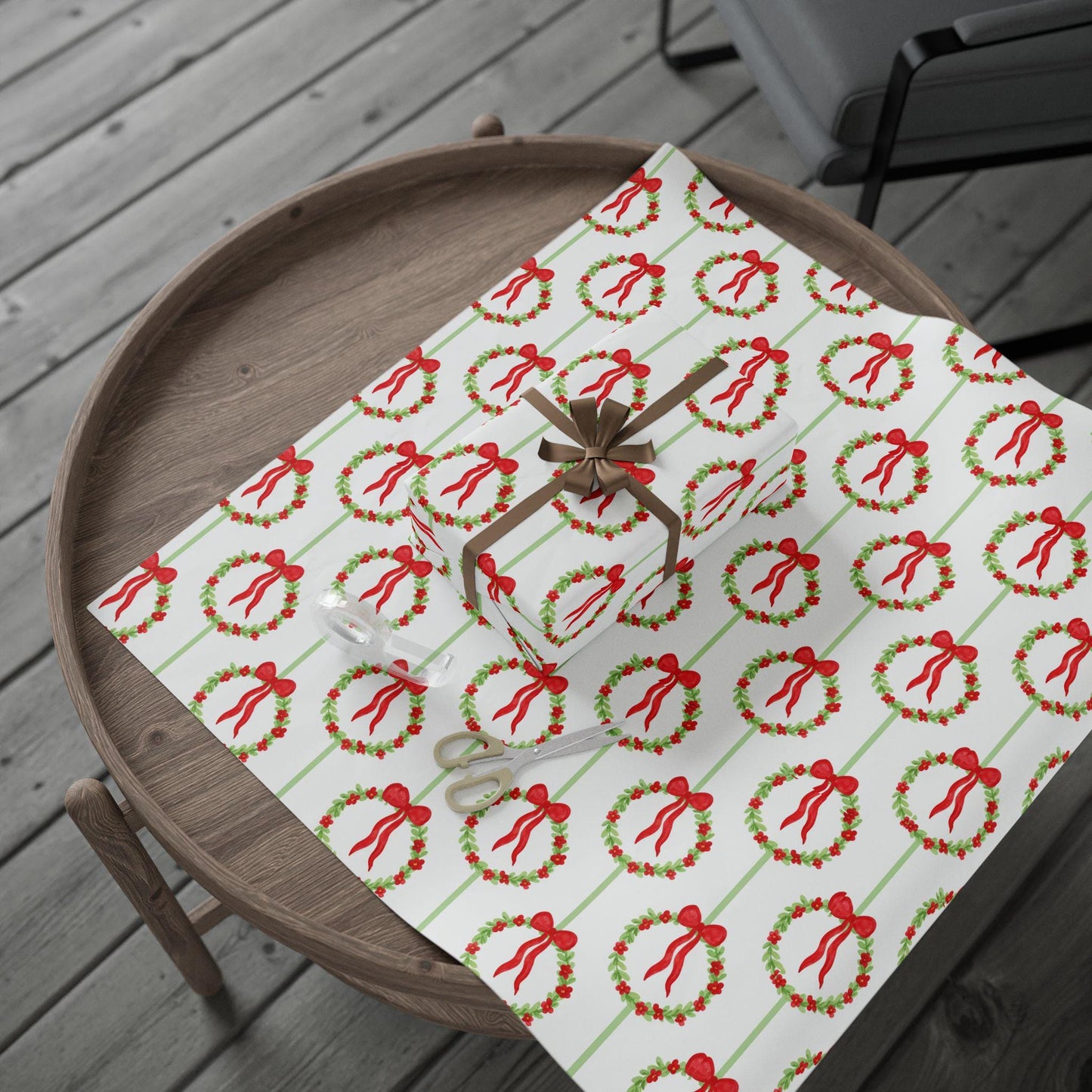 Christmas Wreath Wrapping Paper