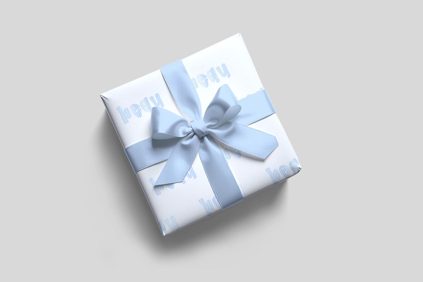 Blue Stripe Personalized Name Gift Wrap