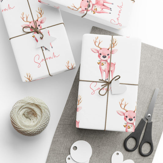 Personalized Reindeer Christmas Wrapping Paper