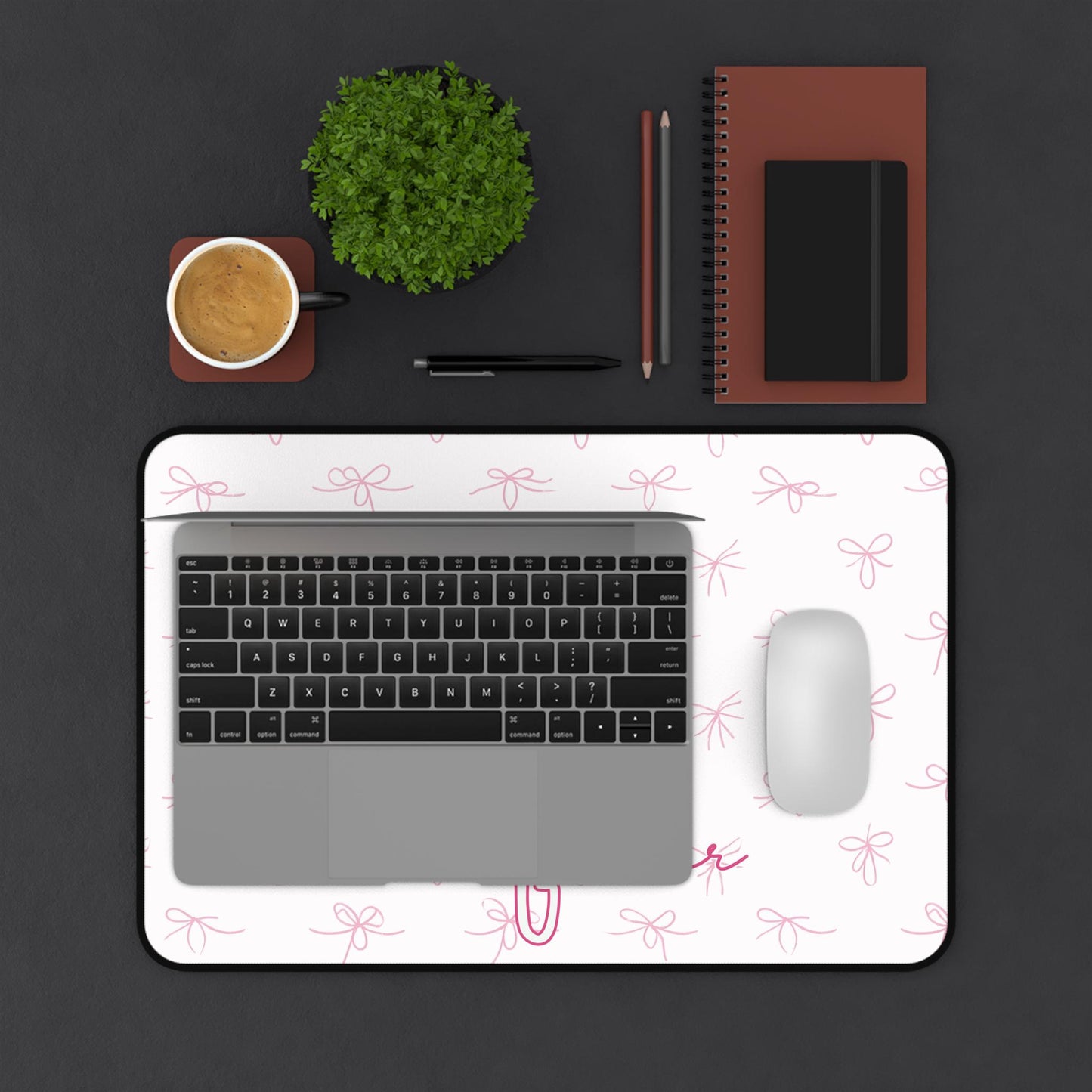 Personalized Pink Ribbon Desk Pad