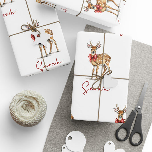 Personalized Deer Christmas Wrapping Paper