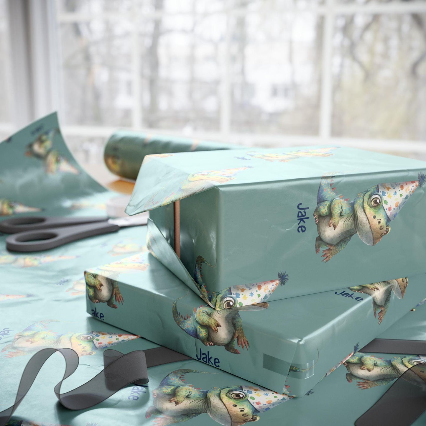 Custom Dinosaur Wrapping Paper