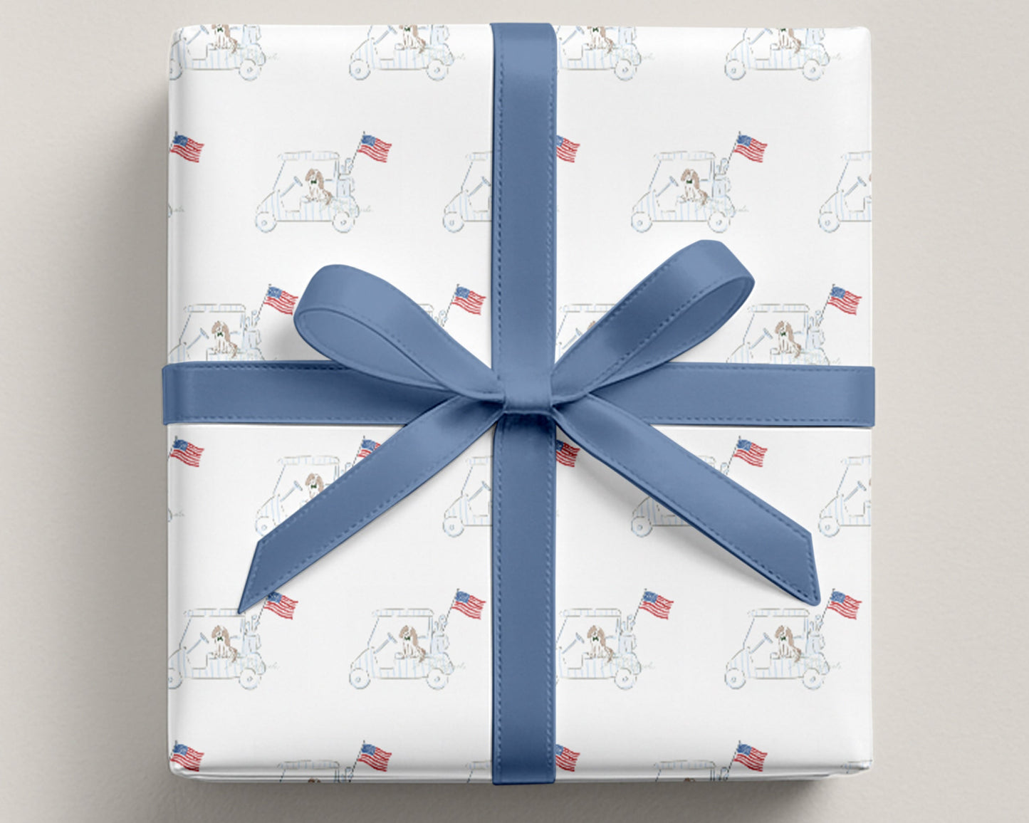 Patriotic Dog Golf Cart Gift Wrap