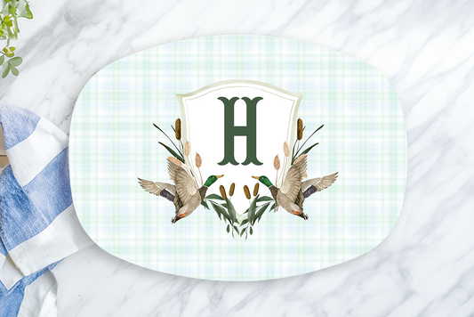 Personalized Mallard Duck Monogram Platter