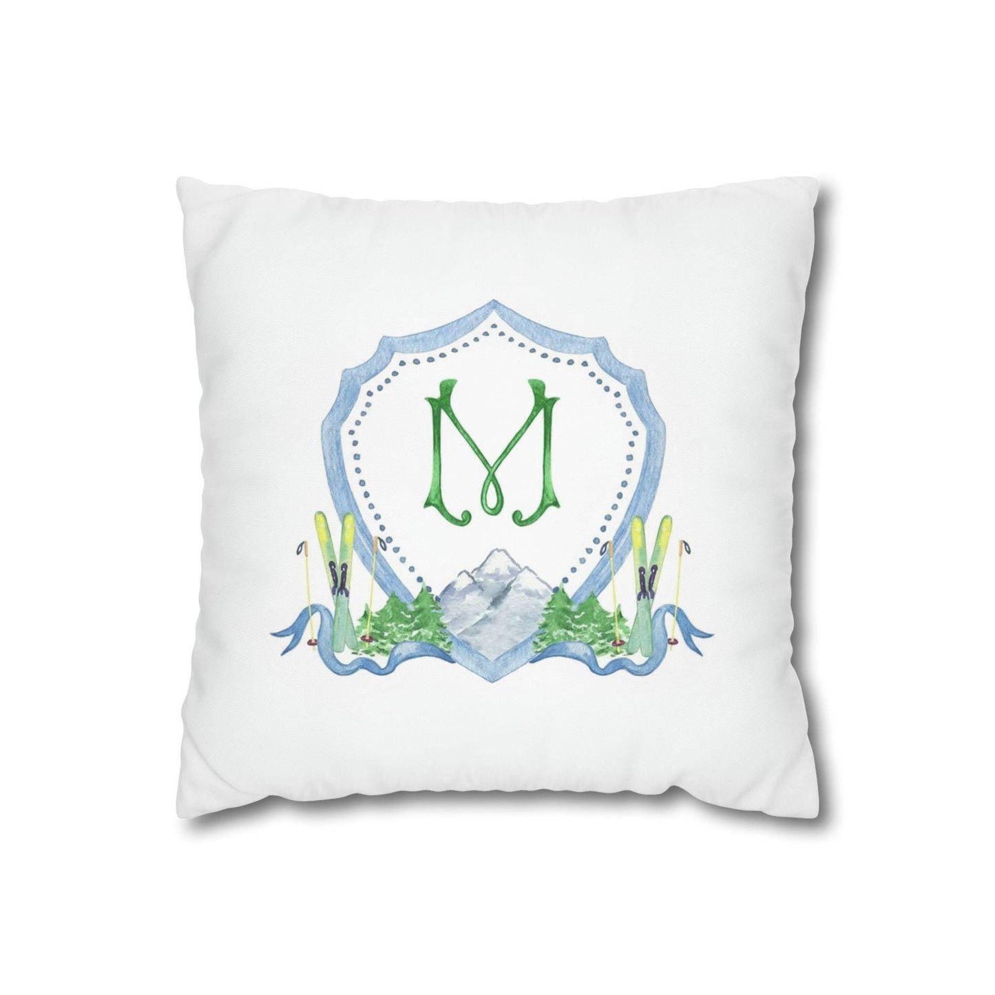 Personalized Ski Crest Throw Pillow