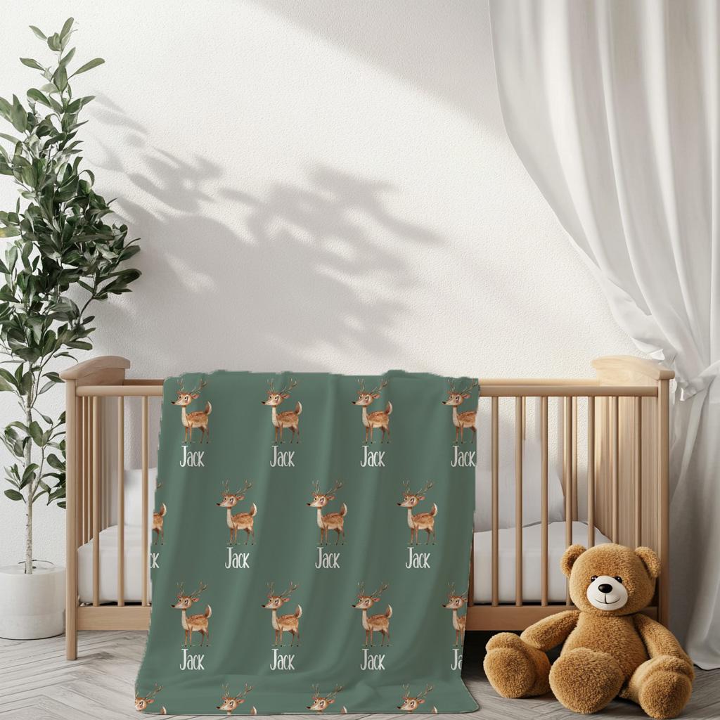Deer Baby Name Blanket