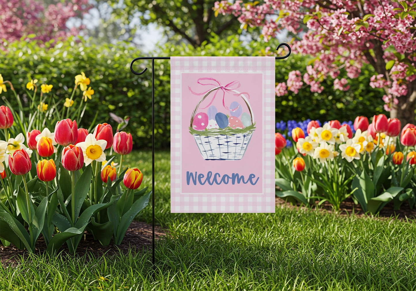 Easter Egg Basket Garden Flag
