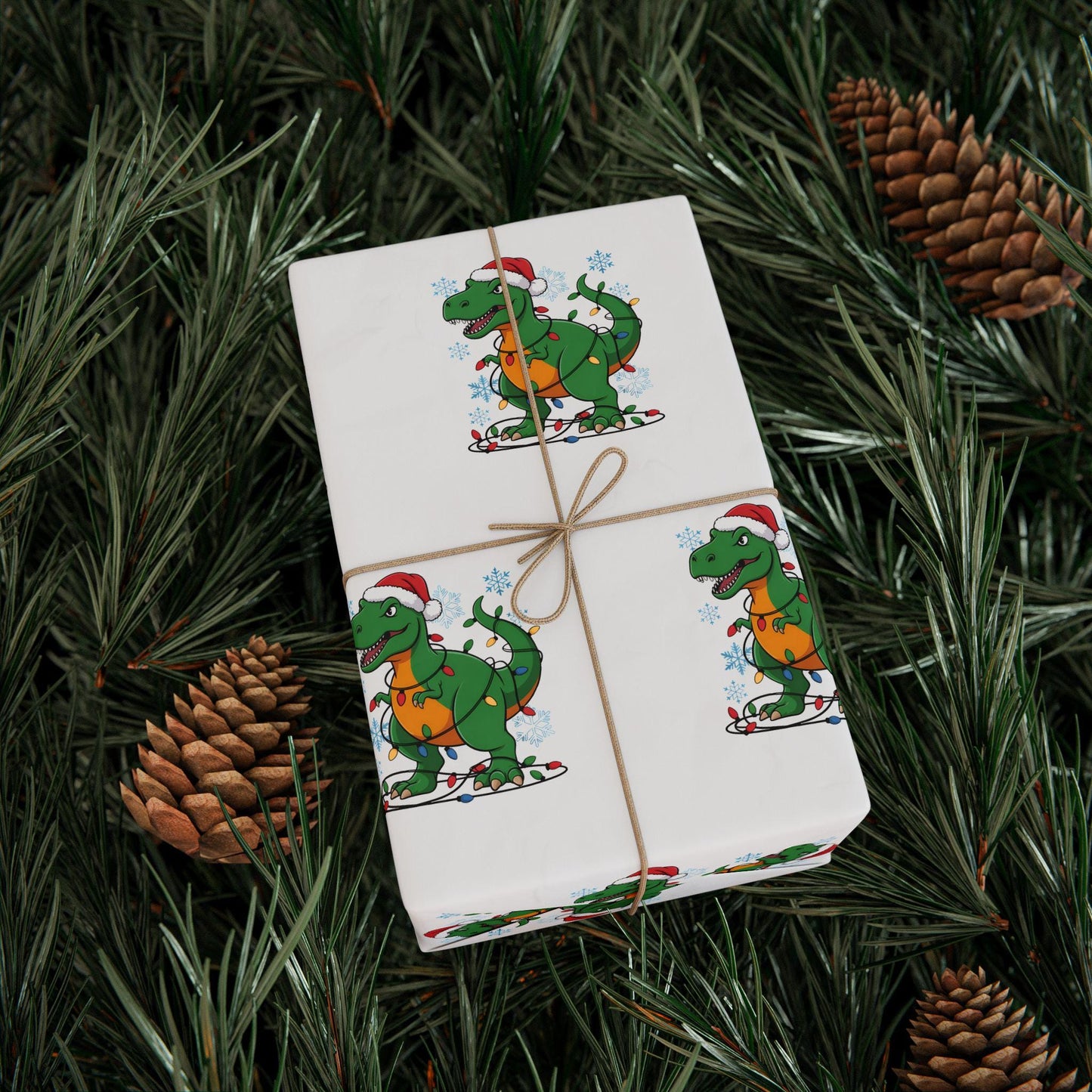 Christmas Dinosaur Wrapping Paper