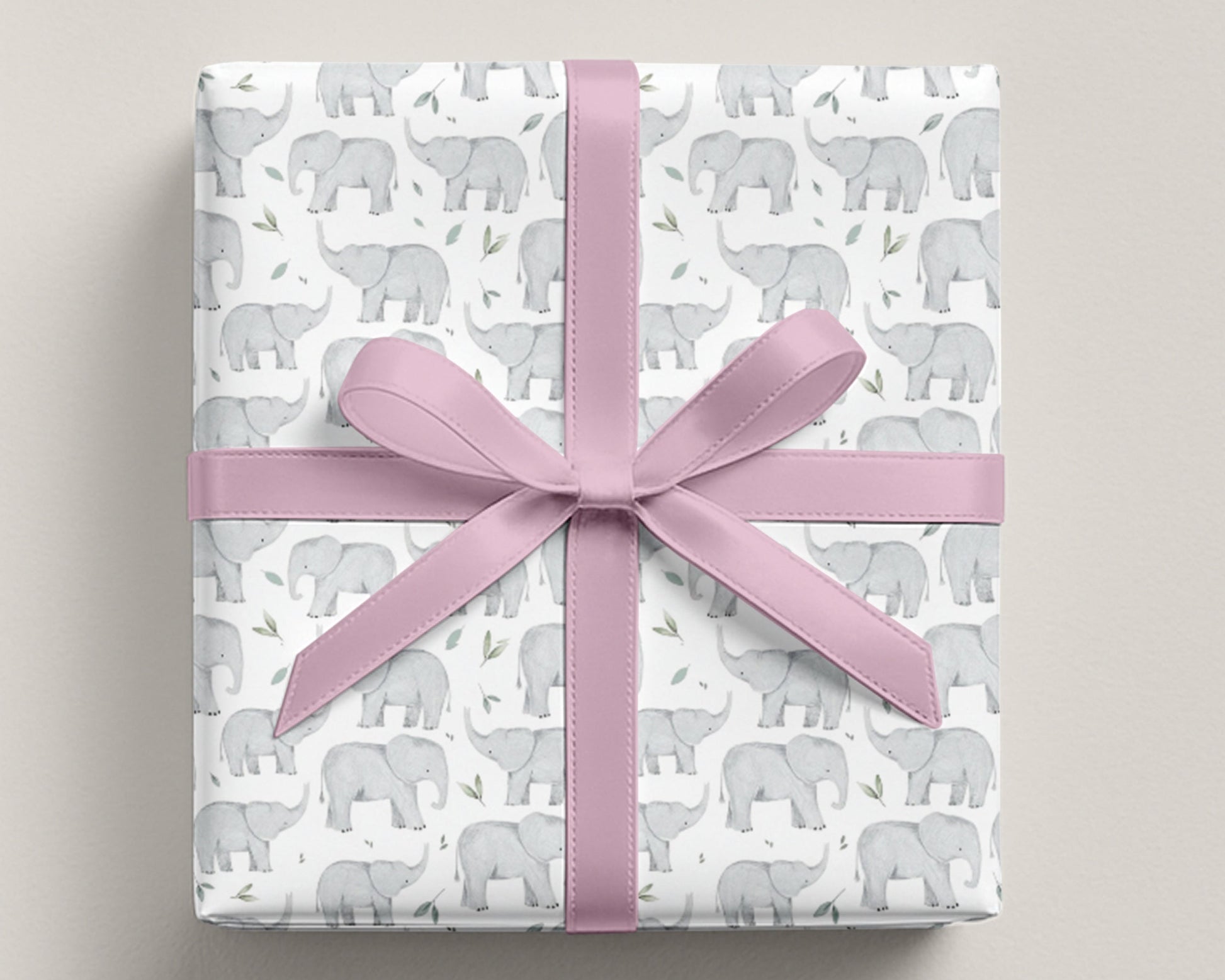Watercolor Elephants Wrapping Paper 