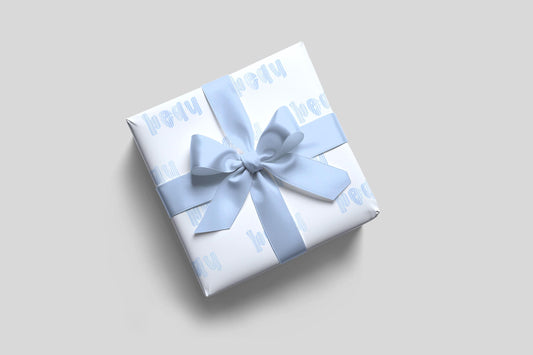 Blue Stripe Personalized Name Gift Wrap